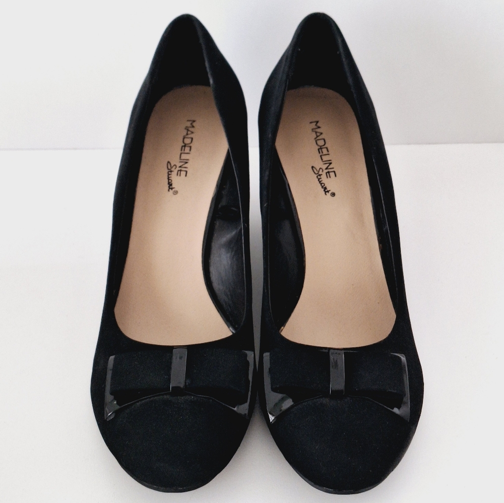 Madeline Stuart "Paige" faux suede wedge pumps